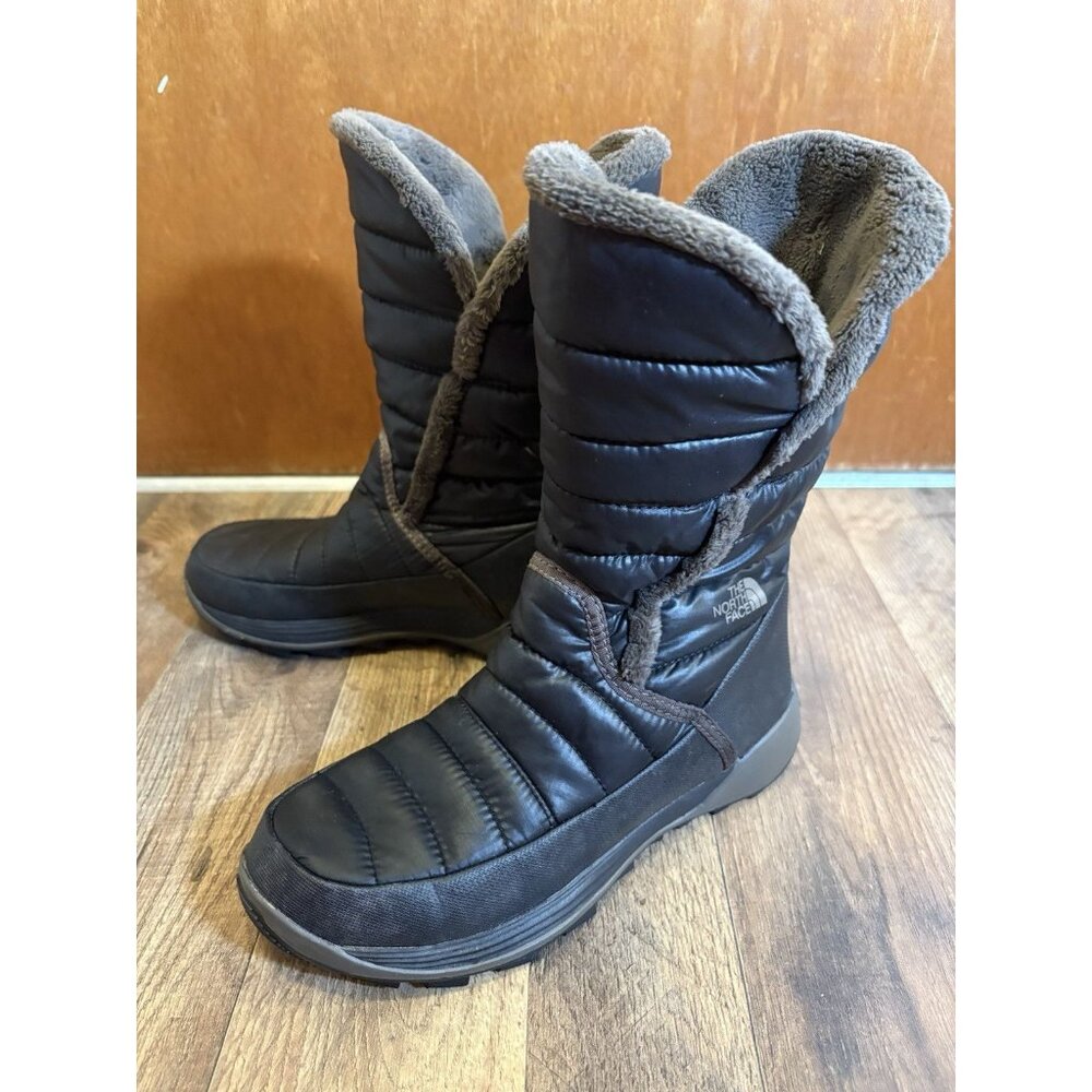 NORTH FACE Girls Size 4 Amore‎ II Winter Boots Navy Blue Water Resistant Warm - Picture 3 of 9
